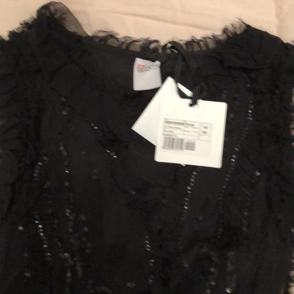 Red Valentino Black Sequin Tessuto Fabric Dress - Picture 4 of 8